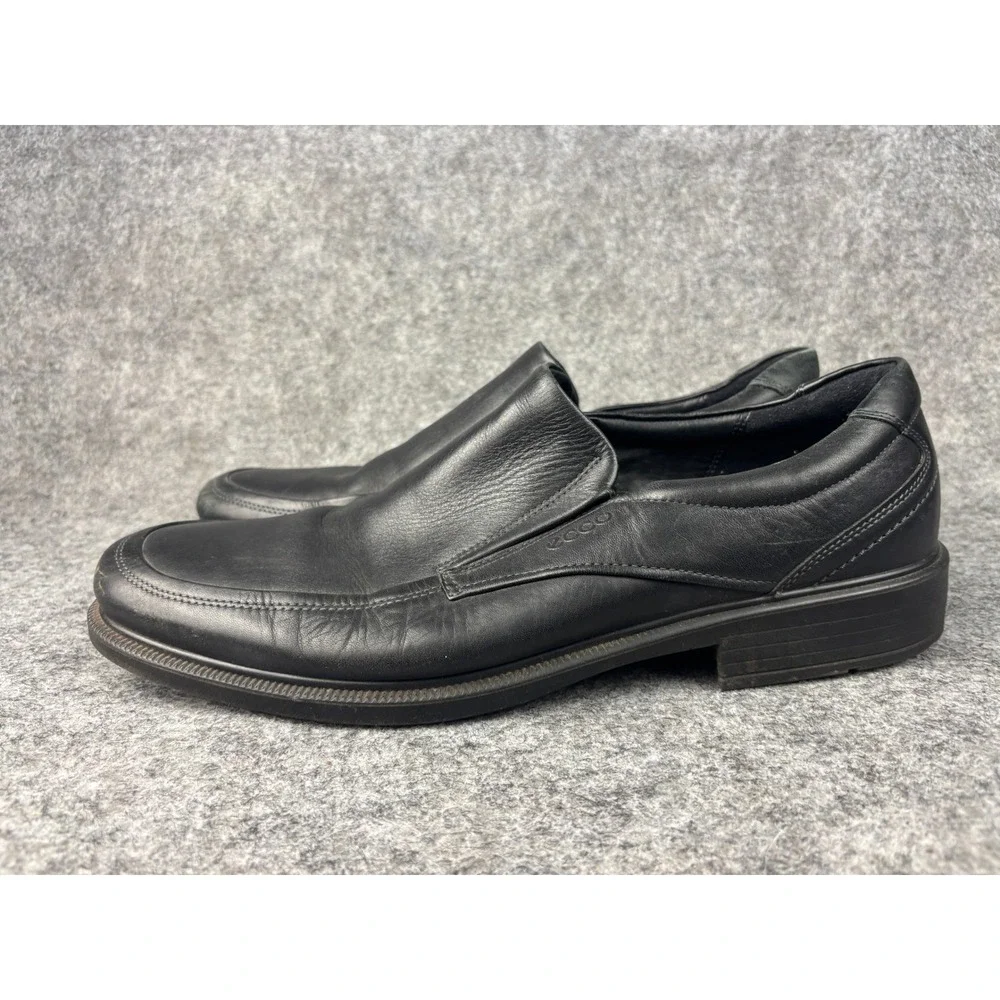 ECCO Loafers Mens 47 Black Leather Slip On Apron Toe Dress Shoes 47P622544250247